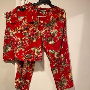 Twyla blue Tropical floral vacation Hawaii outfit size small